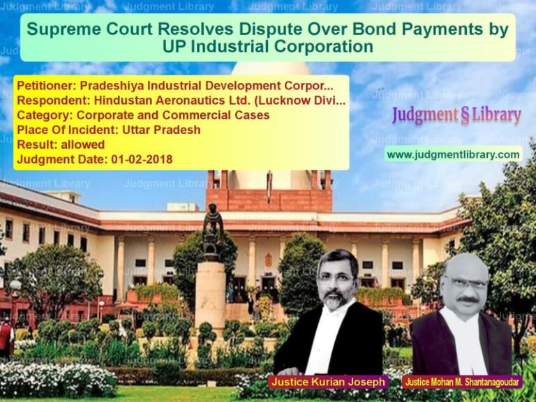 Featured image for Supreme Court Judgment dated 01-02-2018 in case of petitioner name Pradeshiya Industrial Developm vs Hindustan Aeronautics Ltd. (Lu