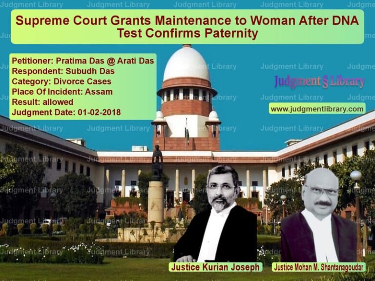 Featured image for Supreme Court Judgment dated 01-02-2018 in case of petitioner name Pratima Das @ Arati Das vs Subudh Das