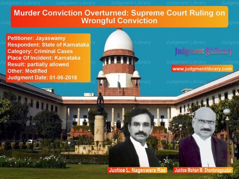 Featured image for Supreme Court Judgment dated 01-06-2018 in case of petitioner name Jayaswamy vs State of Karnataka