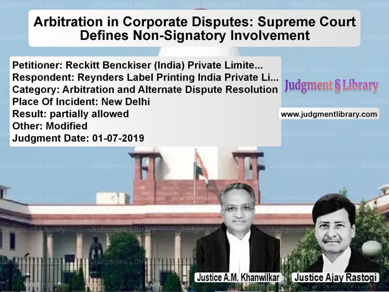 Featured image for Supreme Court Judgment dated 01-07-2019 in case of petitioner name Reckitt Benckiser (India) Priv vs Reynders Label Printing India