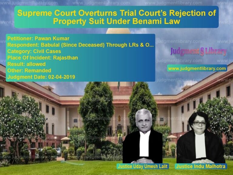 Featured image for Supreme Court Judgment dated 02-04-2019 in case of petitioner name Pawan Kumar vs Babulal (Since Deceased) Throu