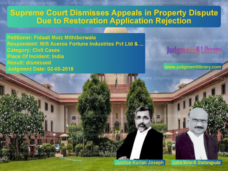 Featured image for Supreme Court Judgment dated 02-05-2018 in case of petitioner name Fidaali Moiz Mithiborwala vs M/S Aceros Fortune Industries