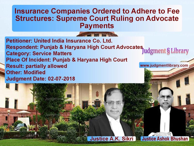 Featured image for Supreme Court Judgment dated 02-07-2018 in case of petitioner name United India Insurance Co. Ltd vs Punjab & Haryana High Court Ad