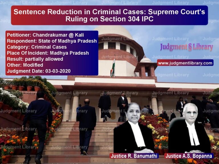 Featured image for Supreme Court Judgment dated 03-03-2020 in case of petitioner name Chandrakumar @ Kali vs State of Madhya Pradesh