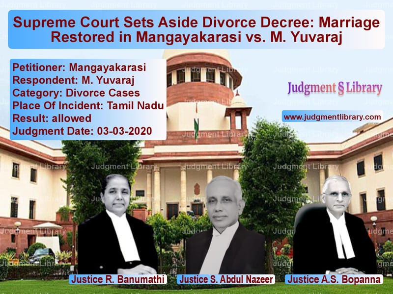 Featured image for Supreme Court Judgment dated 03-03-2020 in case of petitioner name Mangayakarasi vs M. Yuvaraj