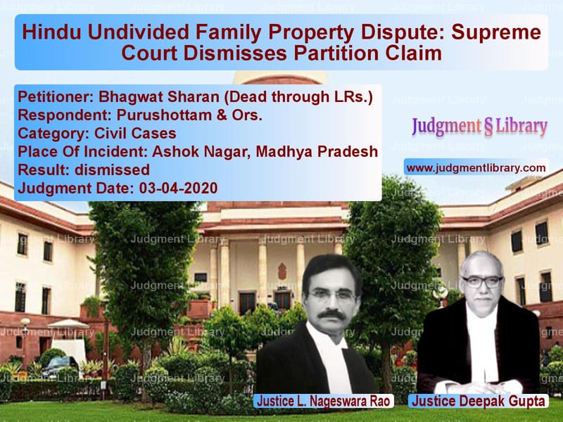 Featured image for Supreme Court Judgment dated 03-04-2020 in case of petitioner name Bhagwat Sharan (Dead through L vs Purushottam & Ors.