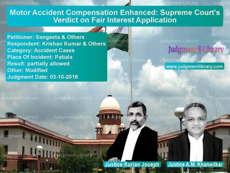 Featured image for Supreme Court Judgment dated 03-10-2018 in case of petitioner name Sangeeta & Others vs Krishan Kumar & Others