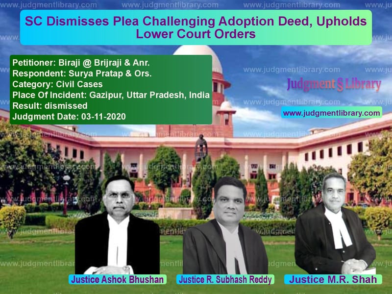 Featured image for Supreme Court Judgment dated 03-11-2020 in case of petitioner name Biraji @ Brijraji & Anr. vs Surya Pratap & Ors.