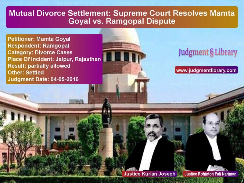Featured image for Supreme Court Judgment dated 04-05-2016 in case of petitioner name Mamta Goyal vs Ramgopal