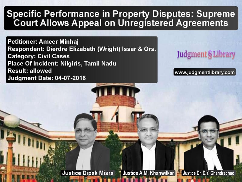 Featured image for Supreme Court Judgment dated 04-07-2018 in case of petitioner name Ameer Minhaj vs Dierdre Elizabeth (Wright) Iss