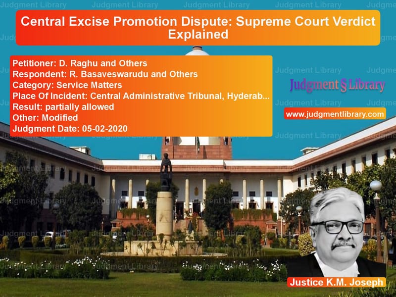Featured image for Supreme Court Judgment dated 05-02-2020 in case of petitioner name D. Raghu and Others vs R. Basaveswarudu and Others