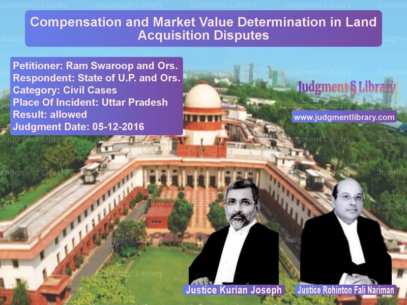 Featured image for Supreme Court Judgment dated 05-12-2016 in case of petitioner name Ram Swaroop and Ors. vs State of U.P. and Ors.