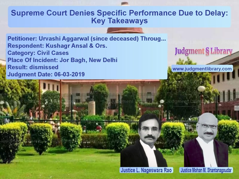 Featured image for Supreme Court Judgment dated 06-03-2019 in case of petitioner name Urvashi Aggarwal (since deceas vs Kushagr Ansal & Ors.
