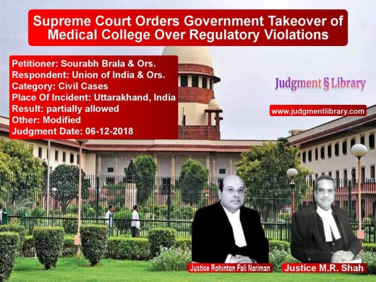 Featured image for Supreme Court Judgment dated 06-12-2018 in case of petitioner name Sourabh Brala & Ors. vs Union of India & Ors.