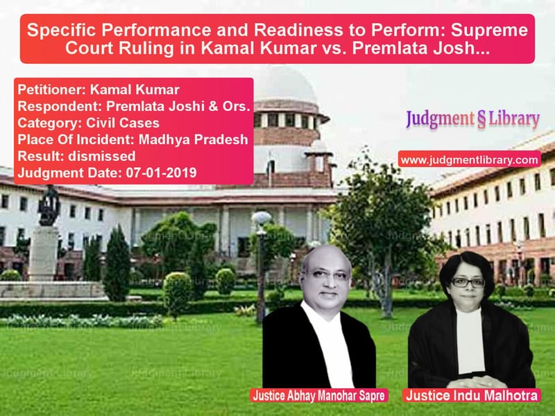 Featured image for Supreme Court Judgment dated 07-01-2019 in case of petitioner name Kamal Kumar vs Premlata Joshi & Ors.
