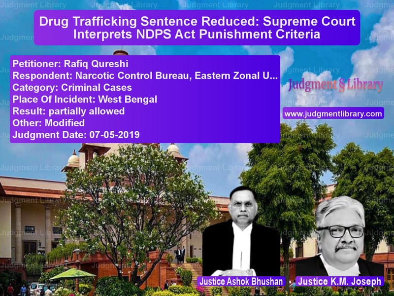 Featured image for Supreme Court Judgment dated 07-05-2019 in case of petitioner name Rafiq Qureshi vs Narcotic Control Bureau, Easte