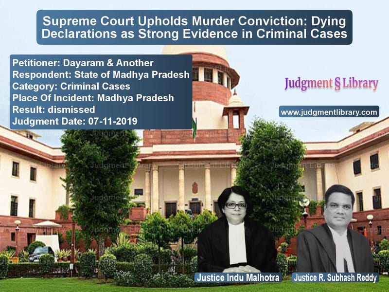 Featured image for Supreme Court Judgment dated 07-11-2019 in case of petitioner name Dayaram & Another vs State of Madhya Pradesh