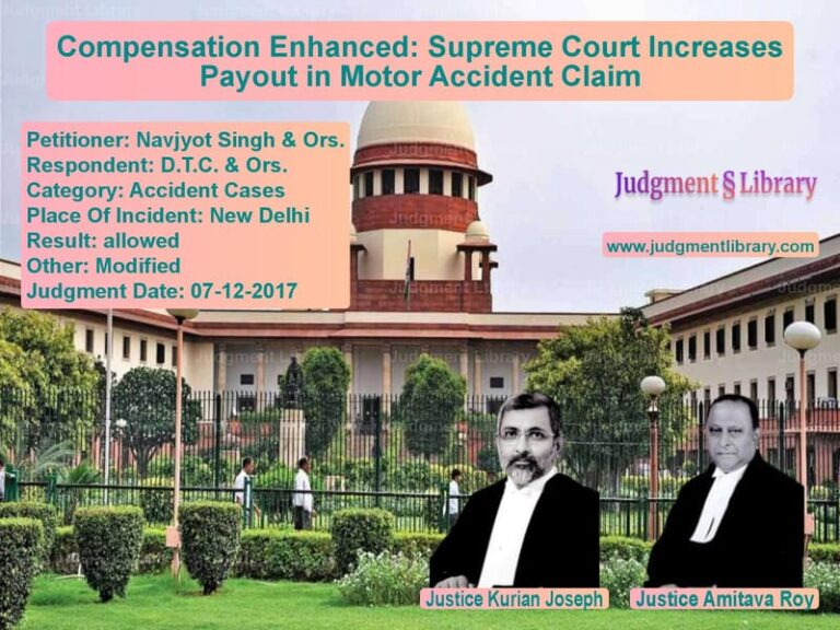 Featured image for Supreme Court Judgment dated 07-12-2017 in case of petitioner name Navjyot Singh & Ors. vs D.T.C. & Ors.