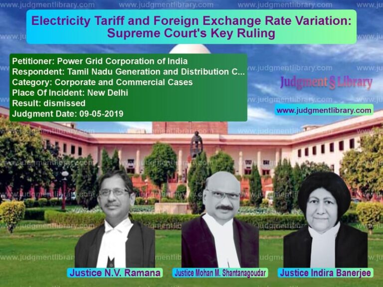 Featured image for Supreme Court Judgment dated 09-05-2019 in case of petitioner name Power Grid Corporation of Indi vs Tamil Nadu Generation and Dist