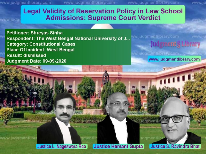 Featured image for Supreme Court Judgment dated 09-09-2020 in case of petitioner name Shreyas Sinha vs The West Bengal National Unive