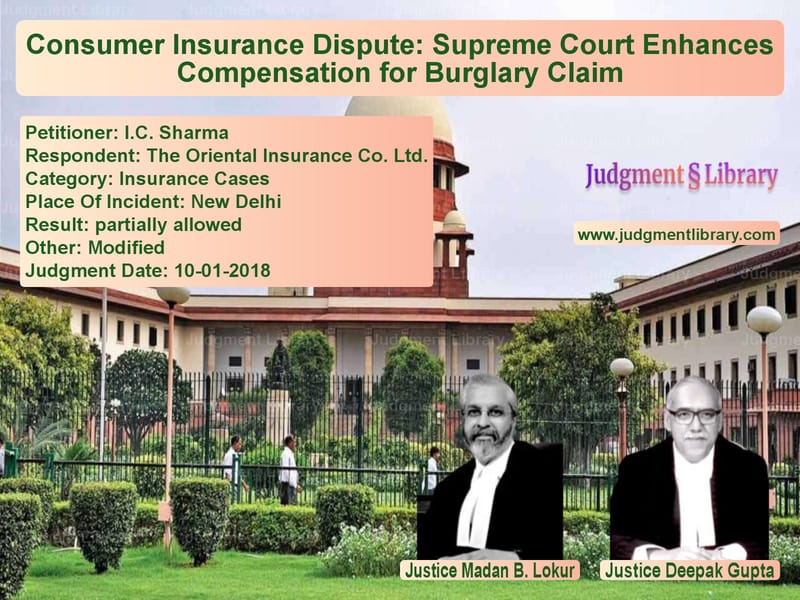 Featured image for Supreme Court Judgment dated 10-01-2018 in case of petitioner name I.C. Sharma vs The Oriental Insurance Co. Ltd