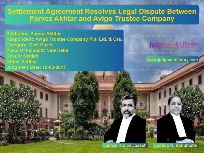 Featured image for Supreme Court Judgment dated 10-03-2017 in case of petitioner name Parvez Akhtar vs Avigo Trustee Company Pvt. Ltd