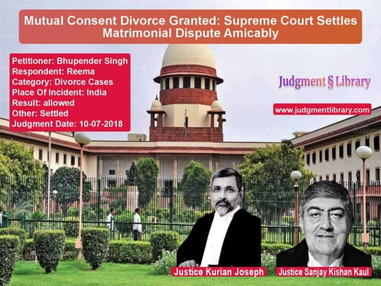 Featured image for Supreme Court Judgment dated 10-07-2018 in case of petitioner name Bhupender Singh vs Reema