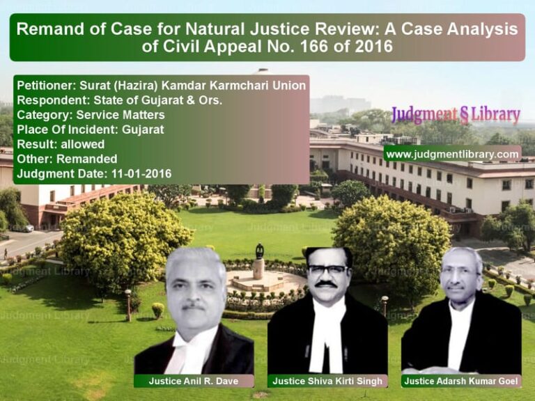 Featured image for Supreme Court Judgment dated 11-01-2016 in case of petitioner name Surat (Hazira) Kamdar Karmchar vs State of Gujarat & Ors.