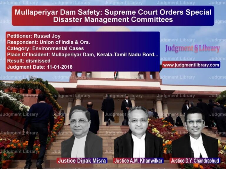 Featured image for Supreme Court Judgment dated 11-01-2018 in case of petitioner name Russel Joy vs Union of India & Ors.