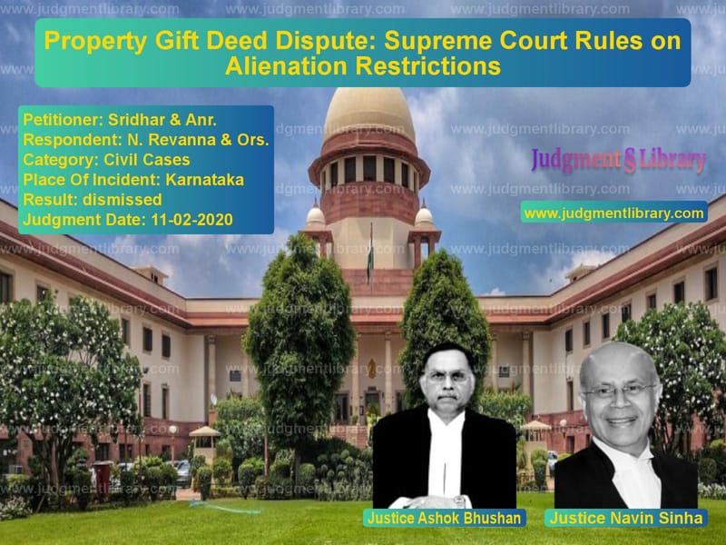 Featured image for Supreme Court Judgment dated 11-02-2020 in case of petitioner name Sridhar & Anr. vs N. Revanna & Ors.