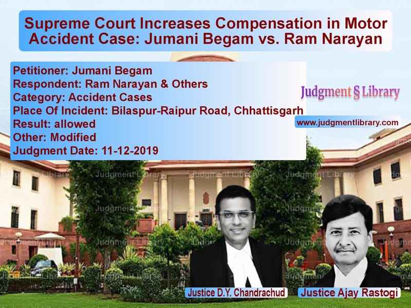 Featured image for Supreme Court Judgment dated 11-12-2019 in case of petitioner name Jumani Begam vs Ram Narayan & Others