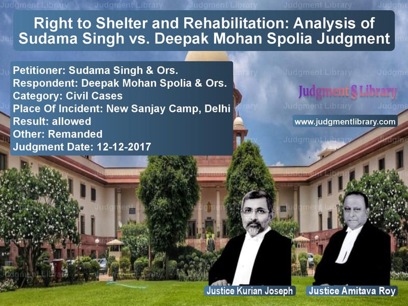 Featured image for Supreme Court Judgment dated 12-12-2017 in case of petitioner name Sudama Singh & Ors. vs Deepak Mohan Spolia & Ors.