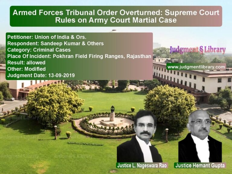 Featured image for Supreme Court Judgment dated 13-09-2019 in case of petitioner name Union of India & Ors. vs Sandeep Kumar & Others