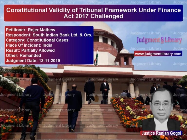 Featured image for Supreme Court Judgment dated 13-11-2019 in case of petitioner name Rojer Mathew vs South Indian Bank Ltd. & Ors.