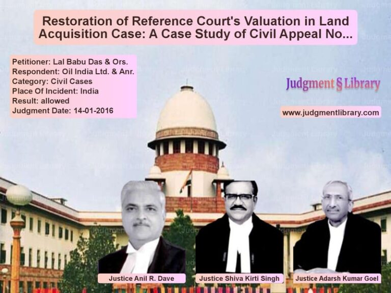 Featured image for Supreme Court Judgment dated 14-01-2016 in case of petitioner name Lal Babu Das & Ors. vs Oil India Ltd. & Anr.