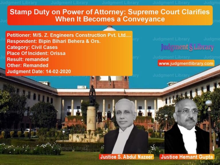 Featured image for Supreme Court Judgment dated 14-02-2020 in case of petitioner name M/S. Z. Engineers Construction vs Bipin Bihari Behera & Ors.