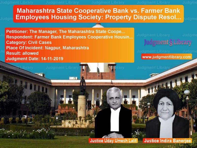 Featured image for Supreme Court Judgment dated 14-11-2019 in case of petitioner name The Manager, The Maharashtra S vs Farmer Bank Employees Cooperat