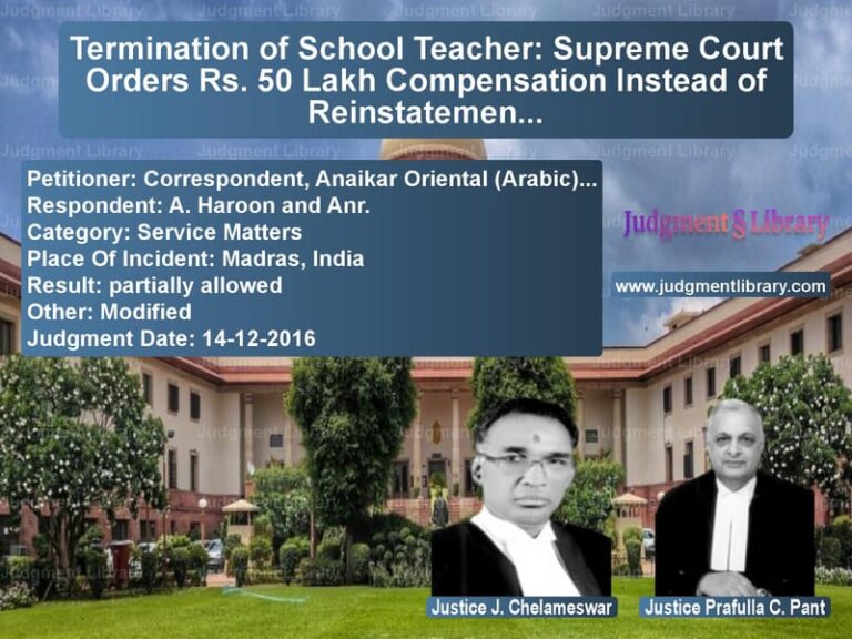 Featured image for Supreme Court Judgment dated 14-12-2016 in case of petitioner name Correspondent, Anaikar Orienta vs A. Haroon and Anr.