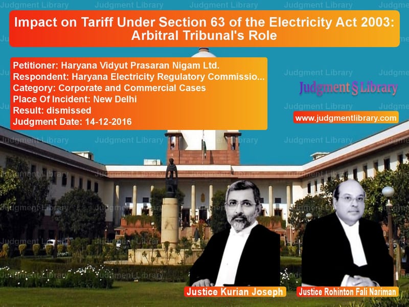 Featured image for Supreme Court Judgment dated 14-12-2016 in case of petitioner name Haryana Vidyut Prasaran Nigam vs Haryana Electricity Regulatory