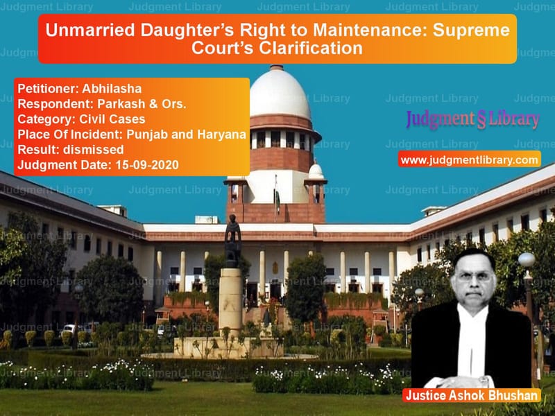 Featured image for Supreme Court Judgment dated 15-09-2020 in case of petitioner name Abhilasha vs Parkash & Ors.