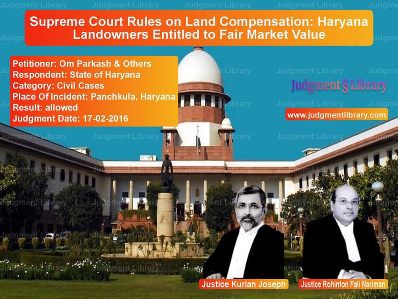 Featured image for Supreme Court Judgment dated 17-02-2016 in case of petitioner name Om Parkash & Others vs State of Haryana