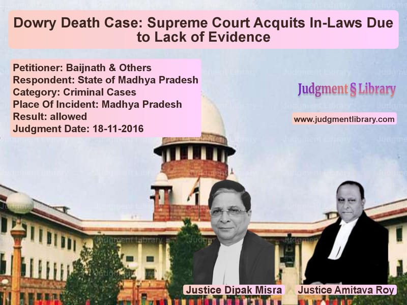 Featured image for Supreme Court Judgment dated 18-11-2016 in case of petitioner name Baijnath & Others vs State of Madhya Pradesh