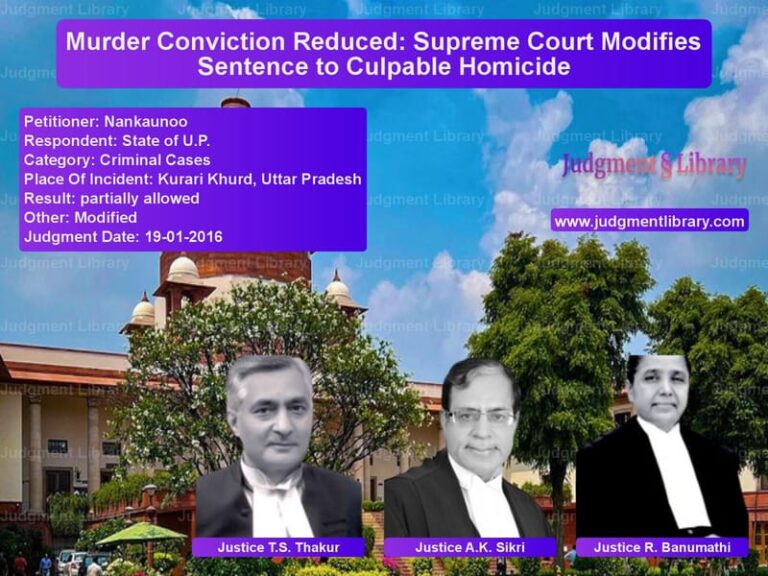 Featured image for Supreme Court Judgment dated 19-01-2016 in case of petitioner name Nankaunoo vs State of U.P.