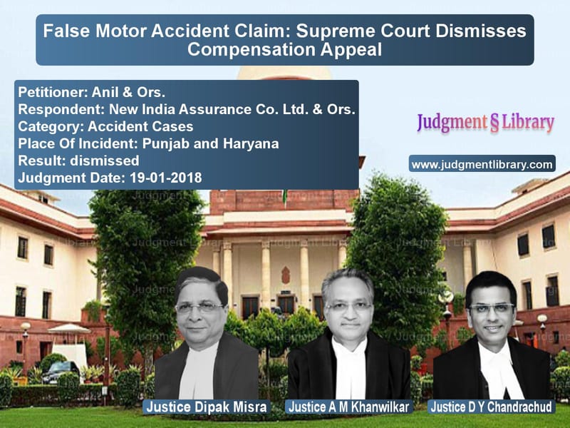 Featured image for Supreme Court Judgment dated 19-01-2018 in case of petitioner name Anil & Ors. vs New India Assurance Co. Ltd. &