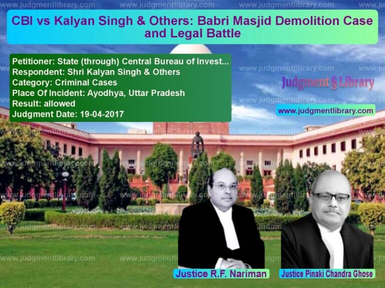 Featured image for Supreme Court Judgment dated 19-04-2017 in case of petitioner name State (through) Central Bureau vs Shri Kalyan Singh & Others