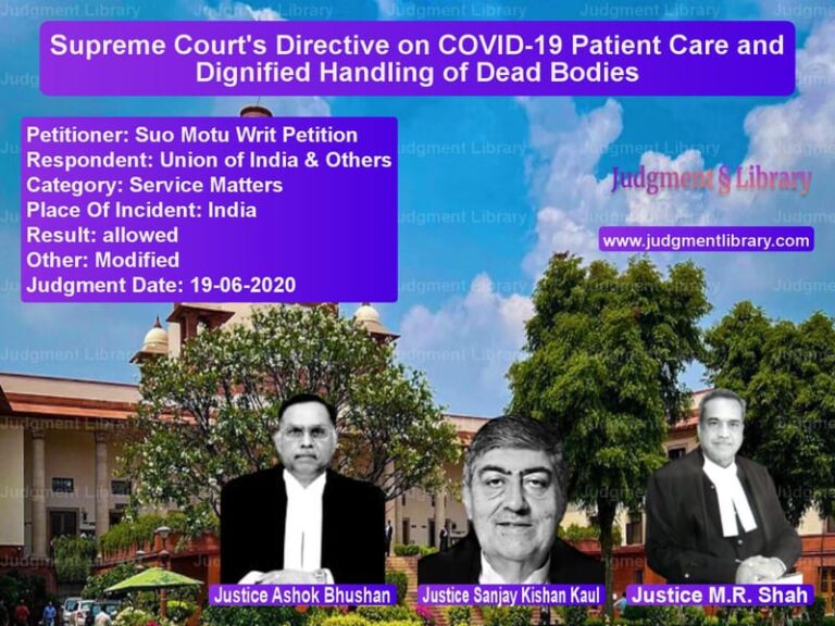 Featured image for Supreme Court Judgment dated 19-06-2020 in case of petitioner name Suo Motu Writ Petition vs Union of India & Others