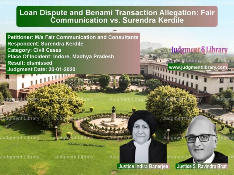 Featured image for Supreme Court Judgment dated 20-01-2020 in case of petitioner name M/s Fair Communication and Con vs Surendra Kerdile