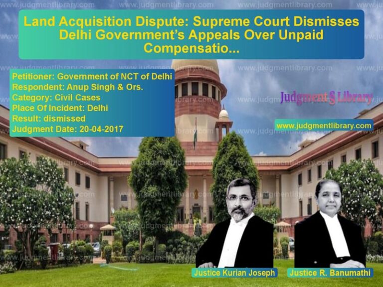 Featured image for Supreme Court Judgment dated 20-04-2017 in case of petitioner name Government of NCT of Delhi vs Anup Singh & Ors.