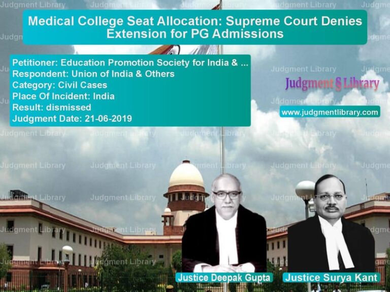 Featured image for Supreme Court Judgment dated 21-06-2019 in case of petitioner name Education Promotion Society fo vs Union of India & Others