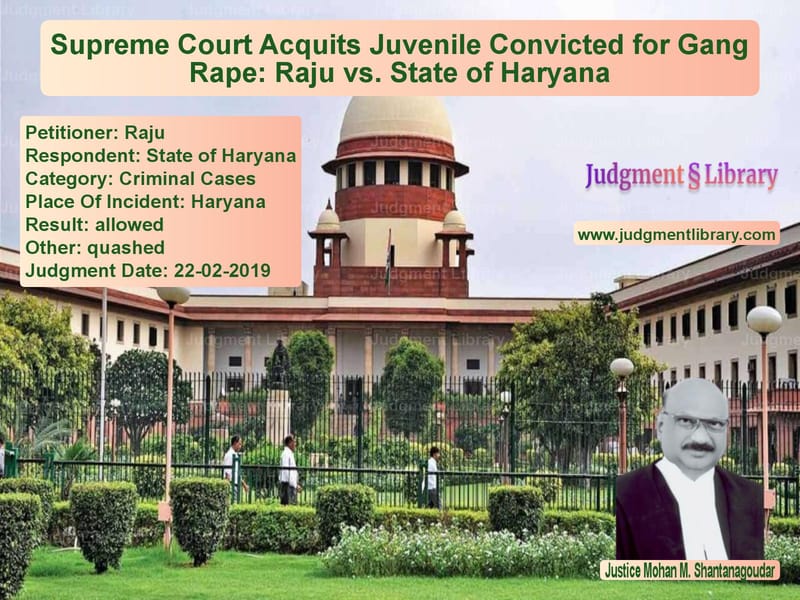 Featured image for Supreme Court Judgment dated 22-02-2019 in case of petitioner name Raju vs State of Haryana